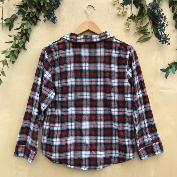 Ralph Lauren Plaid Monogram Button Down Sleep Top - Picture 7 of 8